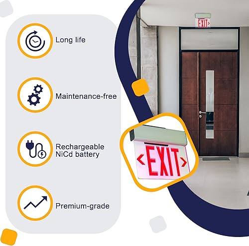 Miniatura 2 de Ciata Señal de salida de dos LED, letrero de salida de luz, letrero de salida de iluminación de emergencia, luces de salida de emergencia iluminadas