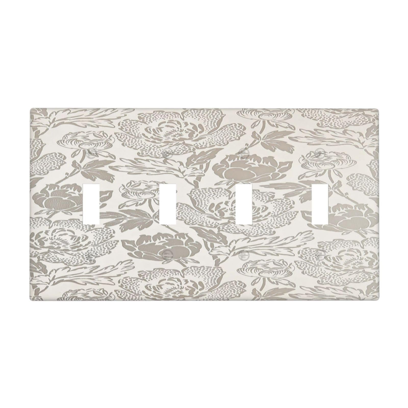 Plaque interrupteur vintage pivoine pour cacher les imperfections de vos grands murs