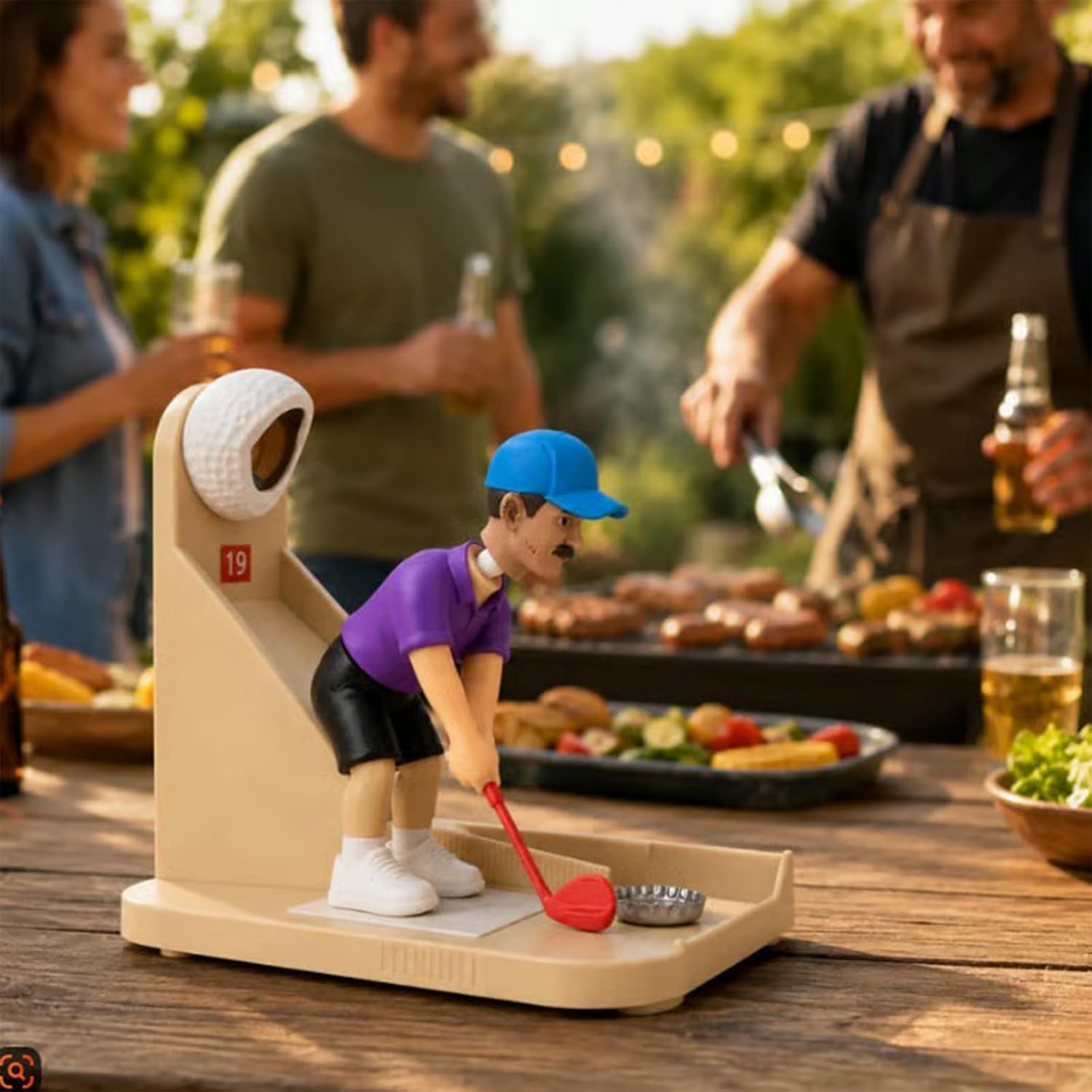 Flaschenöffner Golf-Bierflaschenöffner-Spielzeug, 3D-gedruckter Flaschenverschluss-Werfer mit Golfschwung-Motiv für Bierliebhaber, Golfbegeisterte, Männerbereich und Bar (Stil 1)