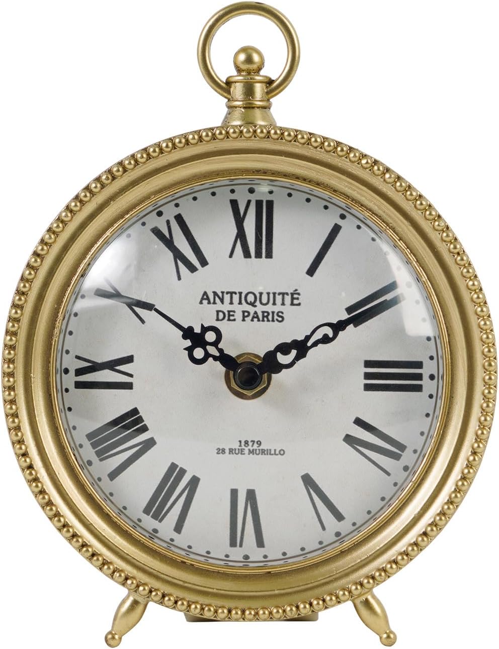 NIKKY HOME Gold Table Clock, Silent Non-Ticking Shelf Desk Top Clock Battery Operated Classic Design, Decorative Home Decor for Living Room, Fireplace Mantel, Desktop, Countertop