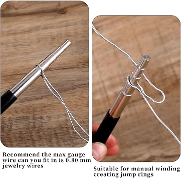 2 Pack Coil Jig Tool Set, Stainless Steel Micro 1.5mm-10mm Wire Looping Winding Rod, Wire Looping Wrapping Step Mandrel, 10 Sizes Round Multi Jump Ring Mandrel Wire Looping Rods Forming Rings Tool