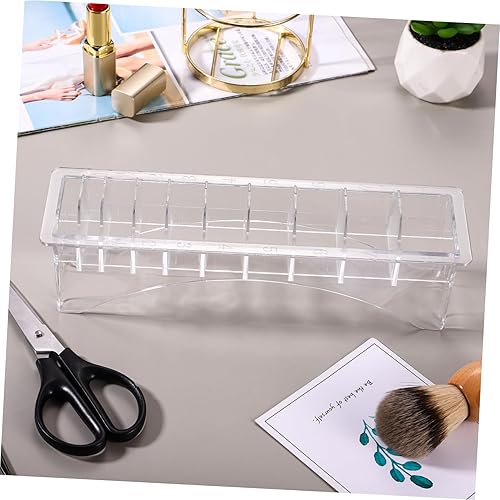 Miniatura 4 de Beaupretty Caja de almacenamiento de peine para cortapelos, transparente, 10 compartimentos, para herramientas de cabello, organizador de suministros