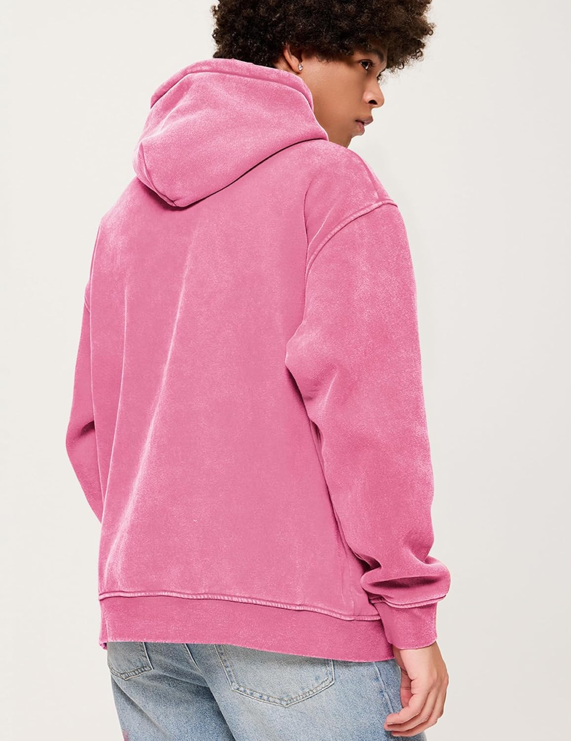 Aelfric Eden Hoodies Mens Acid Wash Hoodie Oversized Vintage Heavyweight Cotton Fleece Hooded Pullover Sweatshirt - Image 3