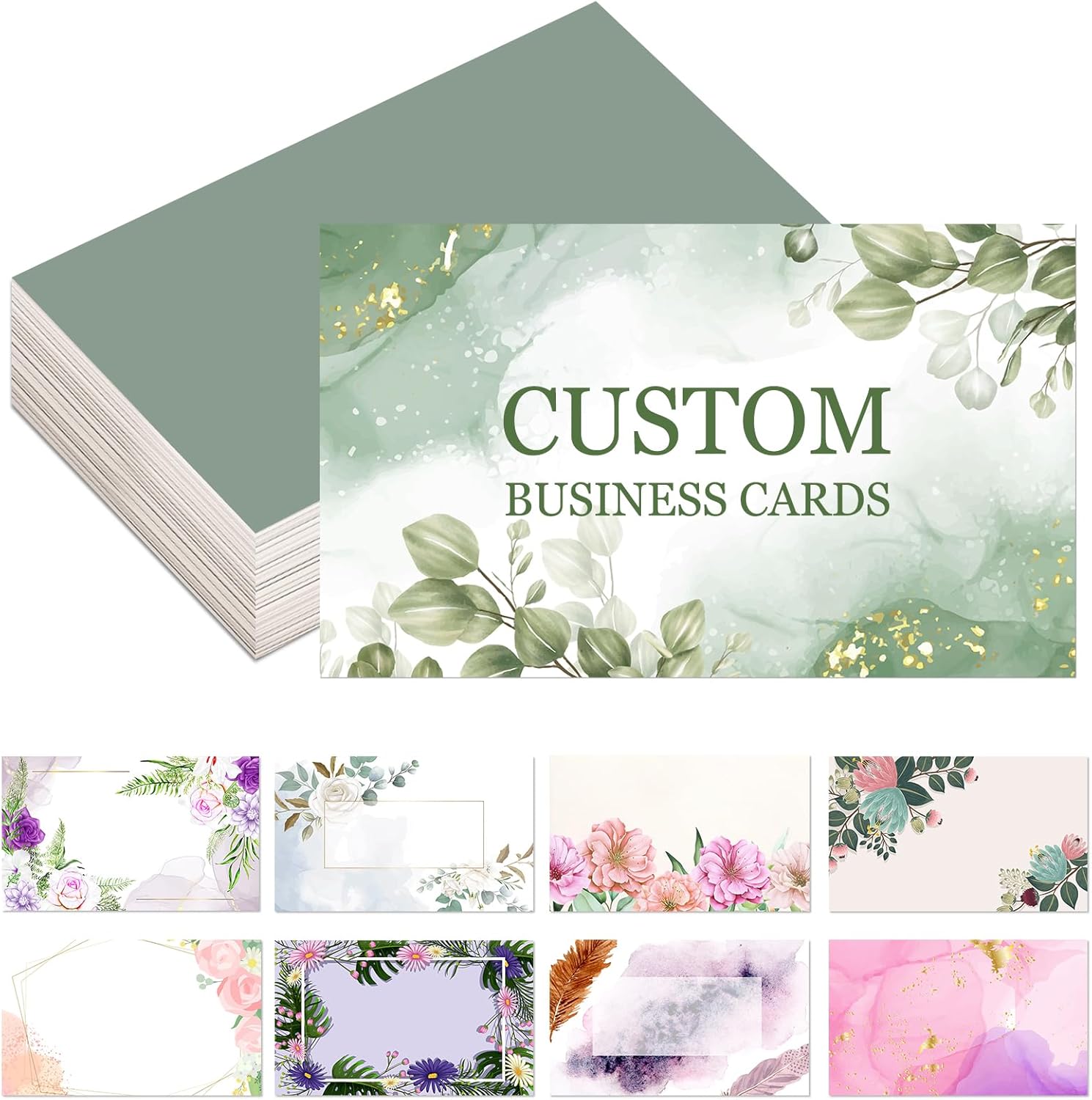 Custom Business Cards Customizable with Logo Photo Personalized Business Card Customize for Small Business Customized Waterproof Double Sided Cards 100 200 500 1000