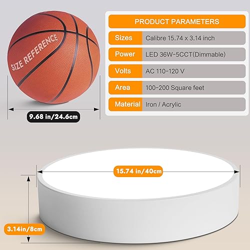 Miniatura 5 de Lámpara LED regulable de montaje empotrado cerca del techo, accesorios de iluminación de sala de estar, lámparas de techo redondas blancas modernas