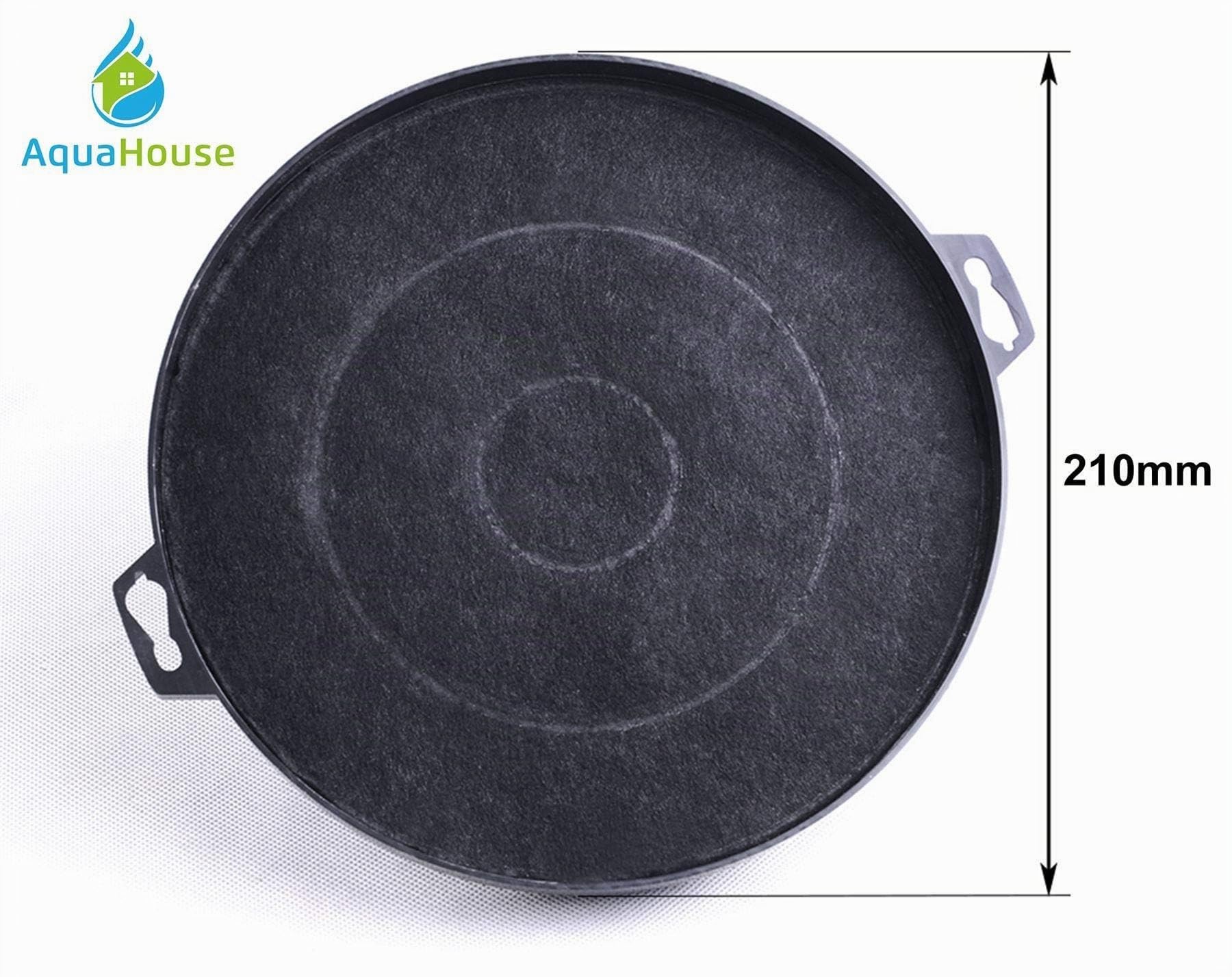 AquaHouse Lot de 4 filtres à charbon pour hotte de recirculation Compatible avec toutes les marques de hottes avec filtre de 210 mm de diamètre (CHF02)