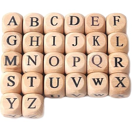 Amazon Co Jp Mamimami Home 木製 ビーズ アルファベットビーズ 黒字 12mm 100個 木 英字 スクエア 天然素材 ナチュラル 質材 材料 Diy アレンジ ハンドメイド 手芸 パーツ ホビー