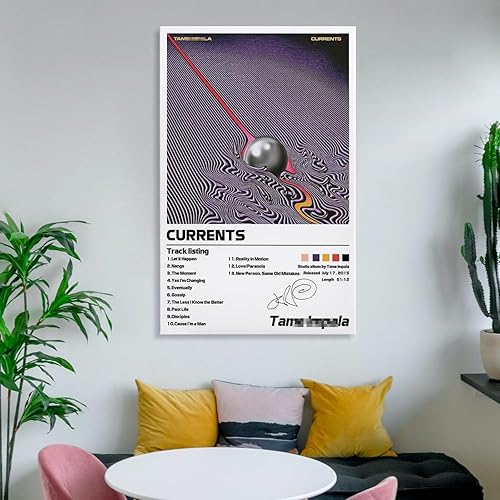 Miniatura 6 de Khglxm Pósteres de la firma Tame Music Impala, cubierta de corrientes de álbum, impresiones artísticas en lienzo para decoración de pared,
