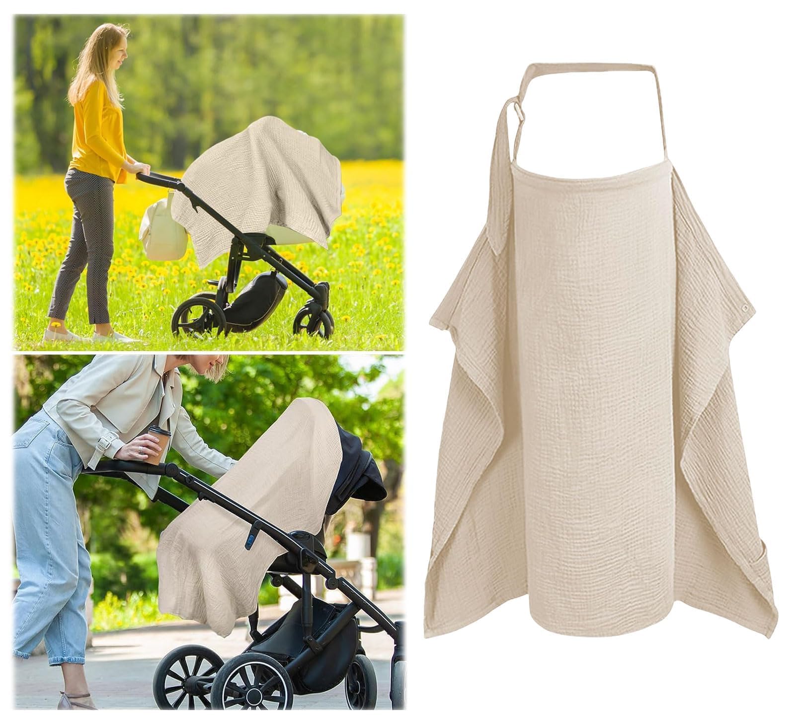 Darryy borstvoedingsschort, voor onderweg, mousseline voedingshoes voor baby's, ademend, 75 x 95 cm, borstvoedingsdoek, borstvoedingsdeken, katoen, borstvoeding, multifunctioneel (blauw