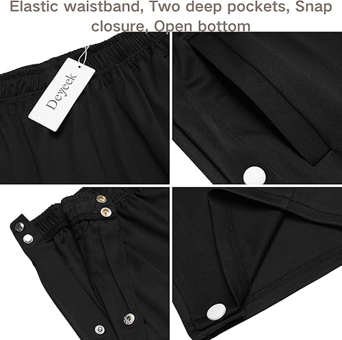 Miniatura 5 de Deyeek Pantalones de baloncesto para hombre, con abertura alta, botón a presión, casual, con bolsillos