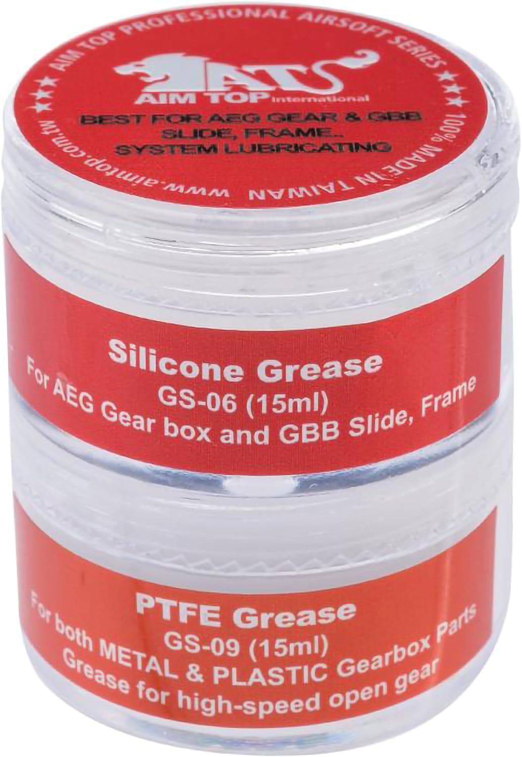 Evike - AIM Top Silicone Grease for AEG Airsoft & GBB Airsoft Pistols & Rifles (Model: Combo Set PTFE and Silicone)