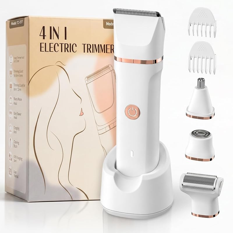 Aparador elétrico 4 em 1 Housmax para virilha, lâmina de cerâmica, modelo TMJ-001