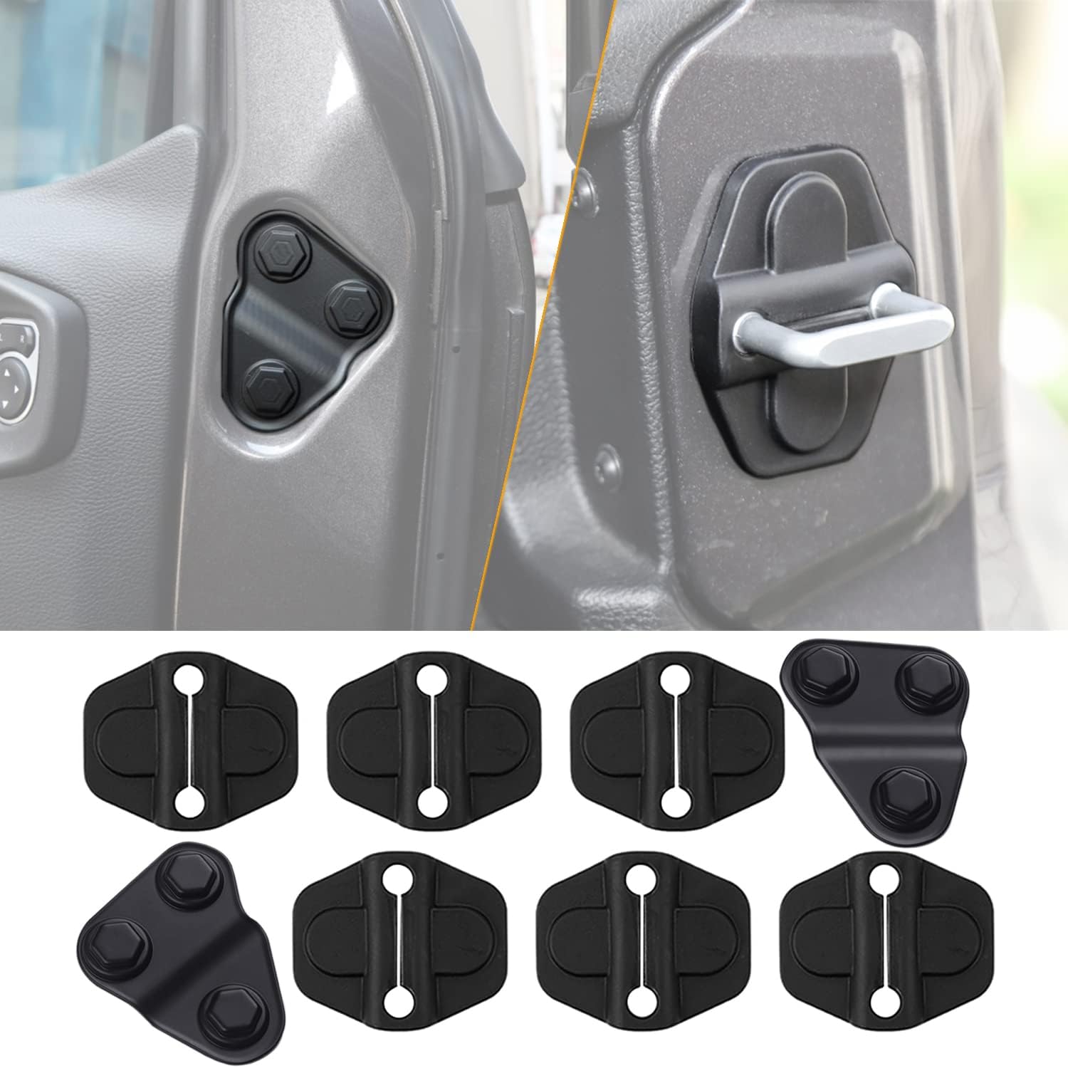 8-Pack Door Screw Protector Cover Trim Door Lock Decoration Cover for Jeep Wrangler JL JT 4XE 2018 2019 2020 2021 2022 2023 2024