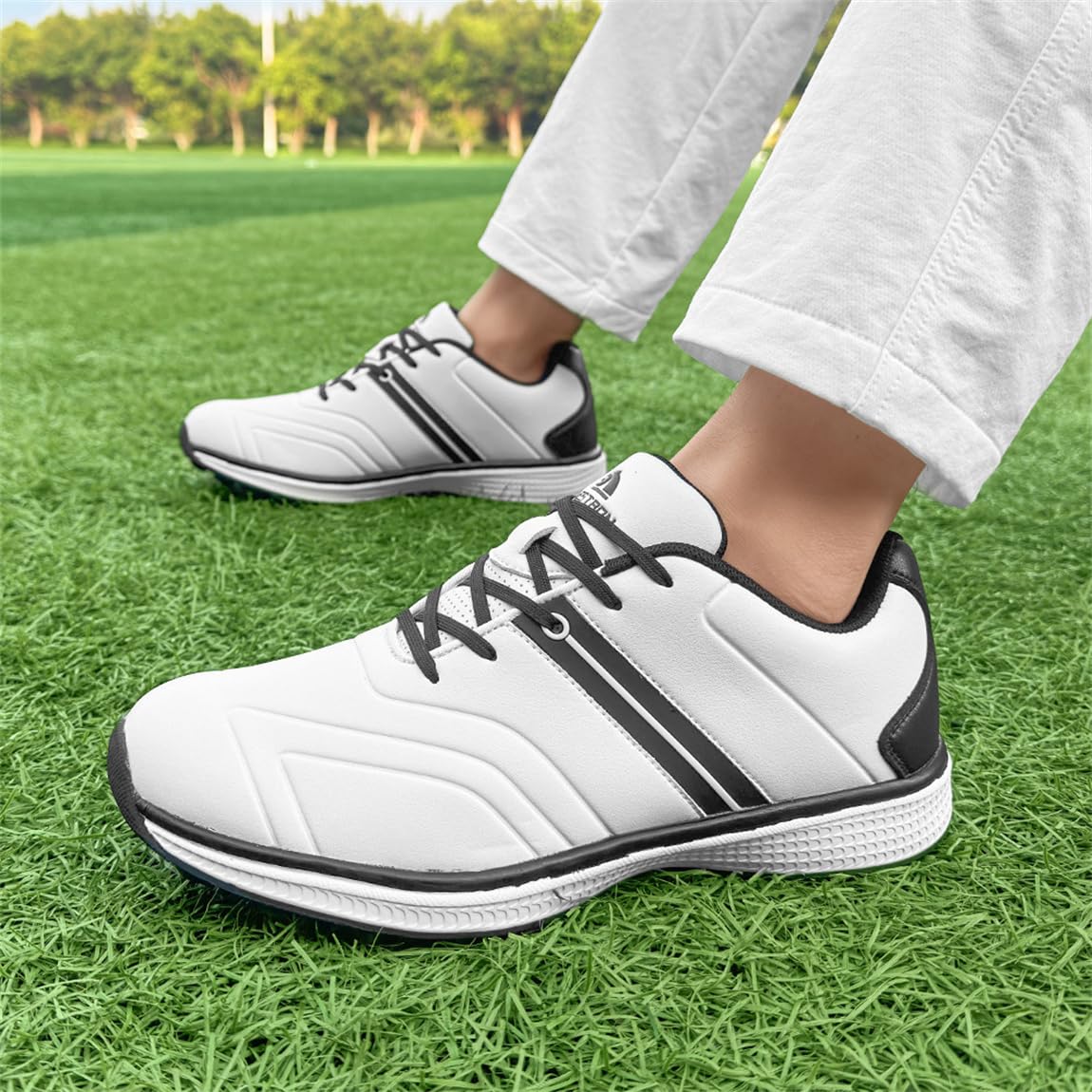 Zapatillas De Golf De Moda para Damas Zapatos Antideslizantes para Caminar con Cordones para Golfistas Flexibles Entrenadores Deportivos De Atletismo Flexibles
