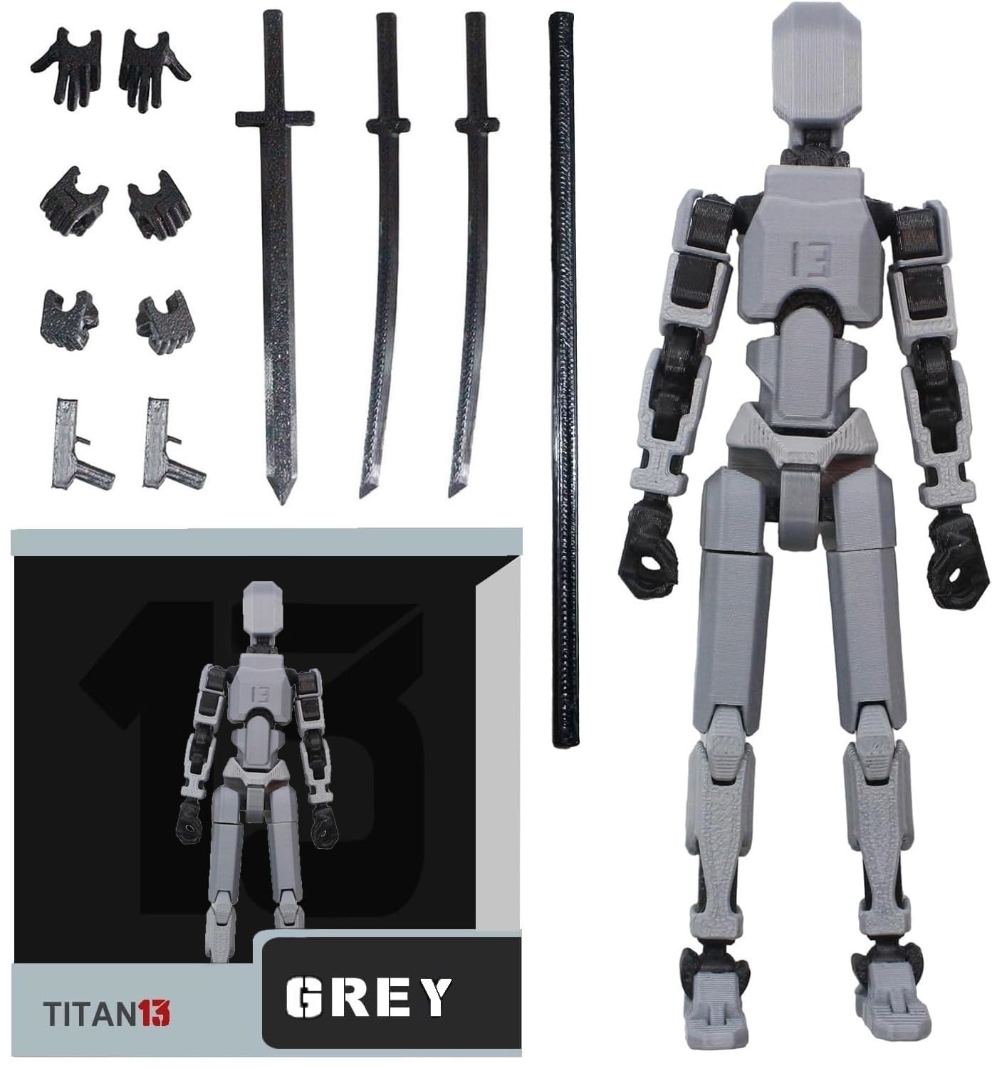 Assembly Completed T13 Action Figure, Titan 13 3D Printed Action Figure, Lucky 13 Action Figure, Assembled Dummy 13 Action Figure
