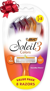 BIC Soleil顺滑彩色女士一次性剃须刀（含芦荟和维生素E润滑条）