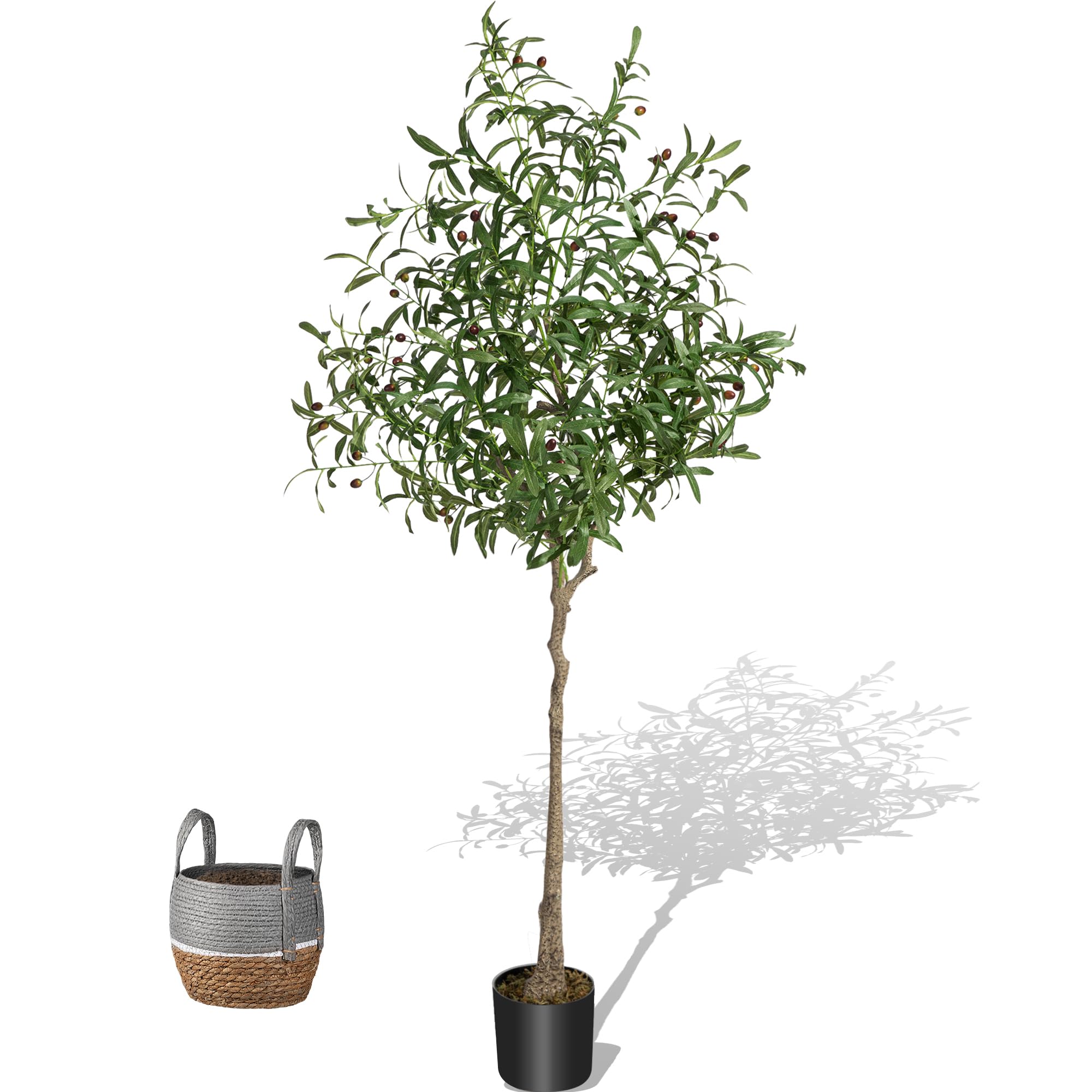 Kacorn Artificial Olive Tree 5FT Tall Faux Silk Plants, Realistic Olive ...