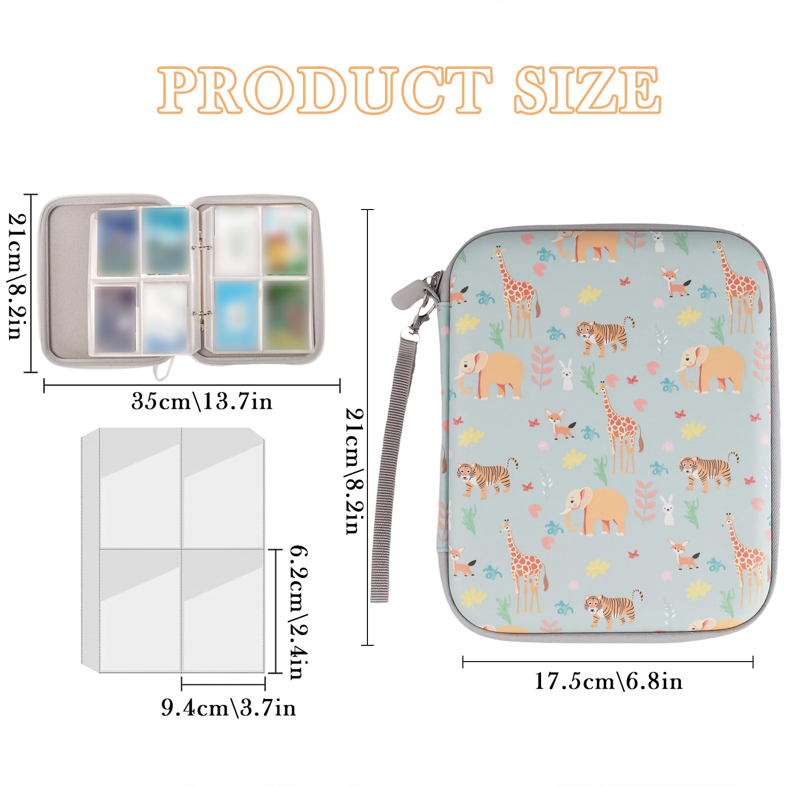 Card Collection Binder, 80-Pocket Zippered Loose-Leaf Folder, Canvas Card Box - Image 2