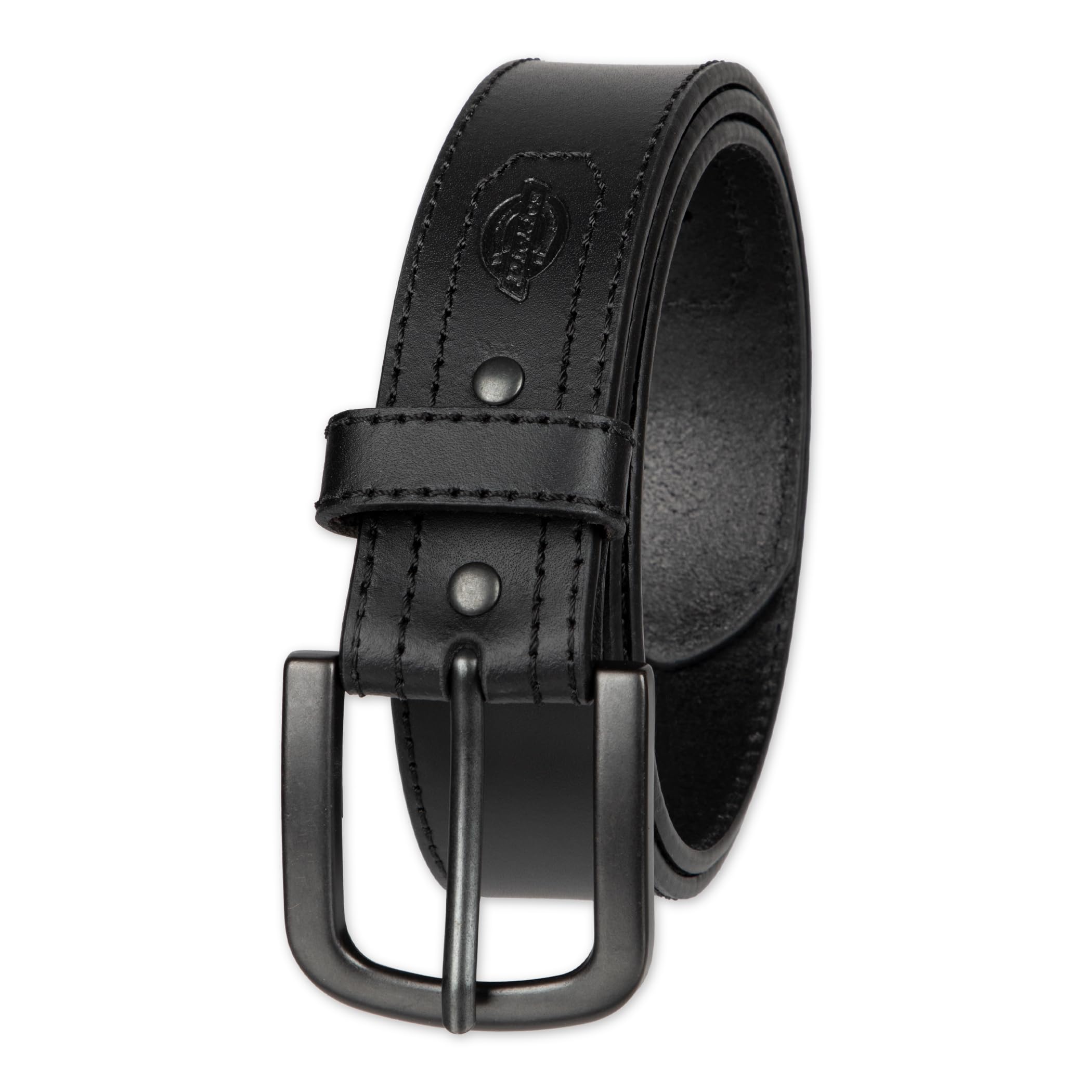Dickies mens Industrial Strength Leather Belt – Workwear, Durable, Reinforced, Heavyweight, Black Heavy Stitch, X-Large (42-44)