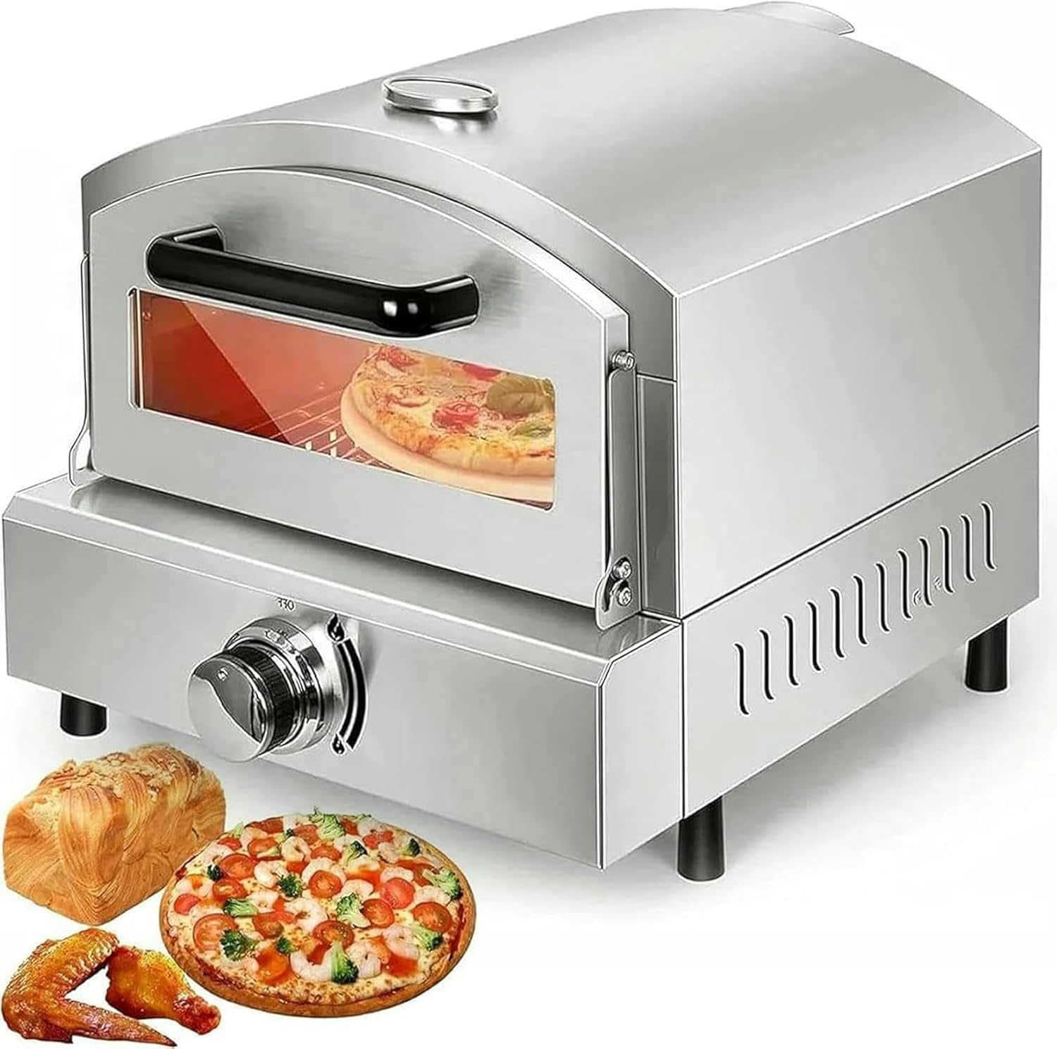Pizza Electric Oven, Stainless Steel Drawer Toaster Oven, 360 Degree Uniform Temperature, High Temperature And Corrosion Resistance, Very Suitable For Home Restaurants, Default/1