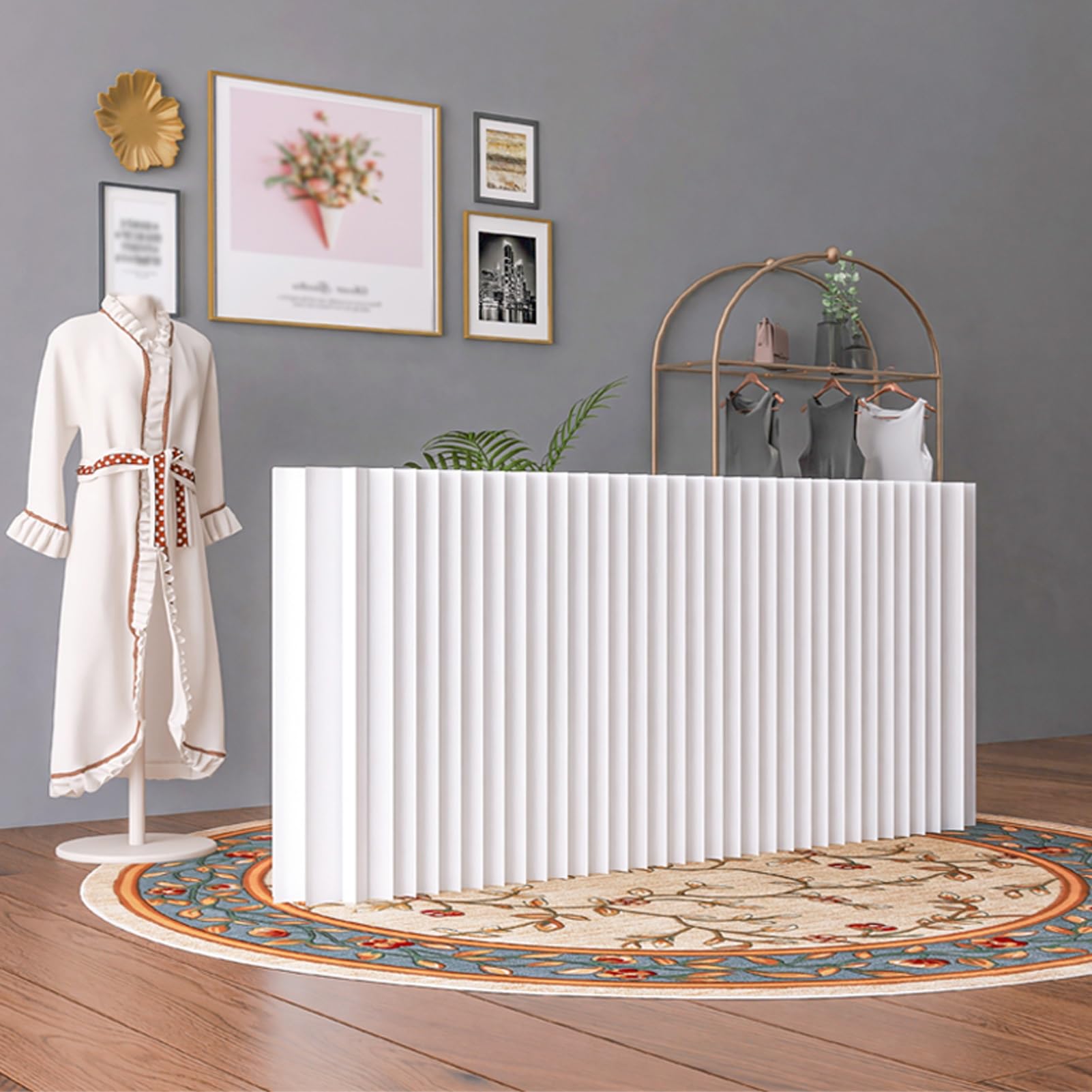 Divisori di Stanza in Carta Schermi Separatore Pieghevole Privacy Interno Pareti Divisorie per Ufficio, Studio, Dormitorio, Dimensioni Personalizzate(L2xW0.28xH1.6M)