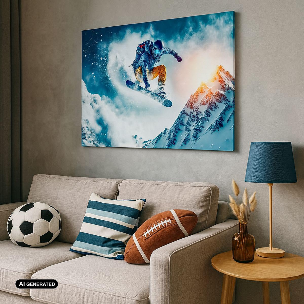 Moderno Quadro su Tela 70x50 cm Stampe da Parete Persone Sport - 5677 | Snowboard Inverno Quadro Decorativo Piccolo 1 pezzo Soggiorno Camera da Letto Arte da Parete Decorazione da Parete ARTTOR