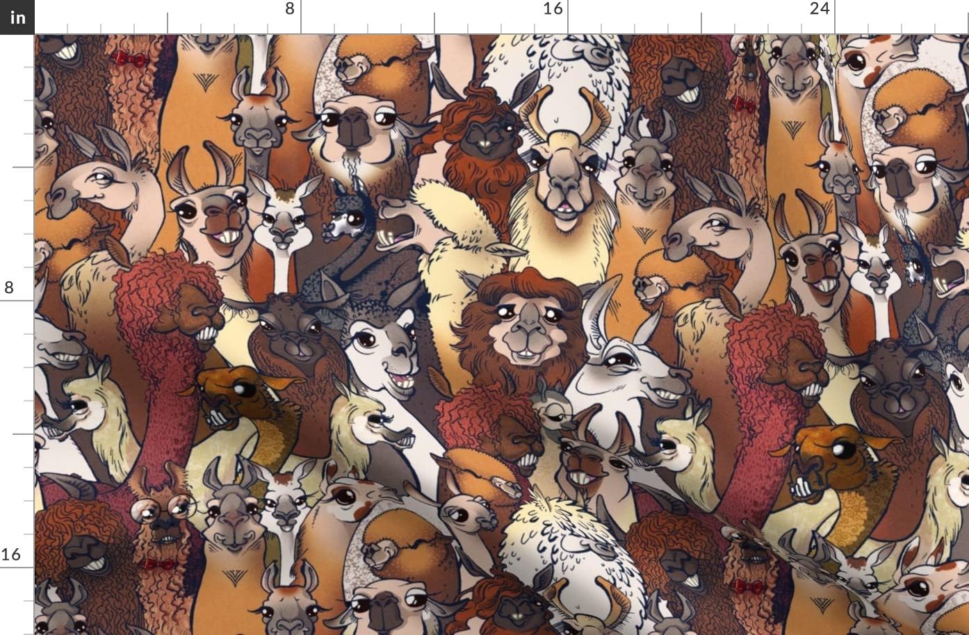 Spoonflower Fabric - Llamas Llama Alpaca Cute Printed on Organic Cotton Sateen Fabric by The Yard - Sewing Quilting Apparel Home Decor