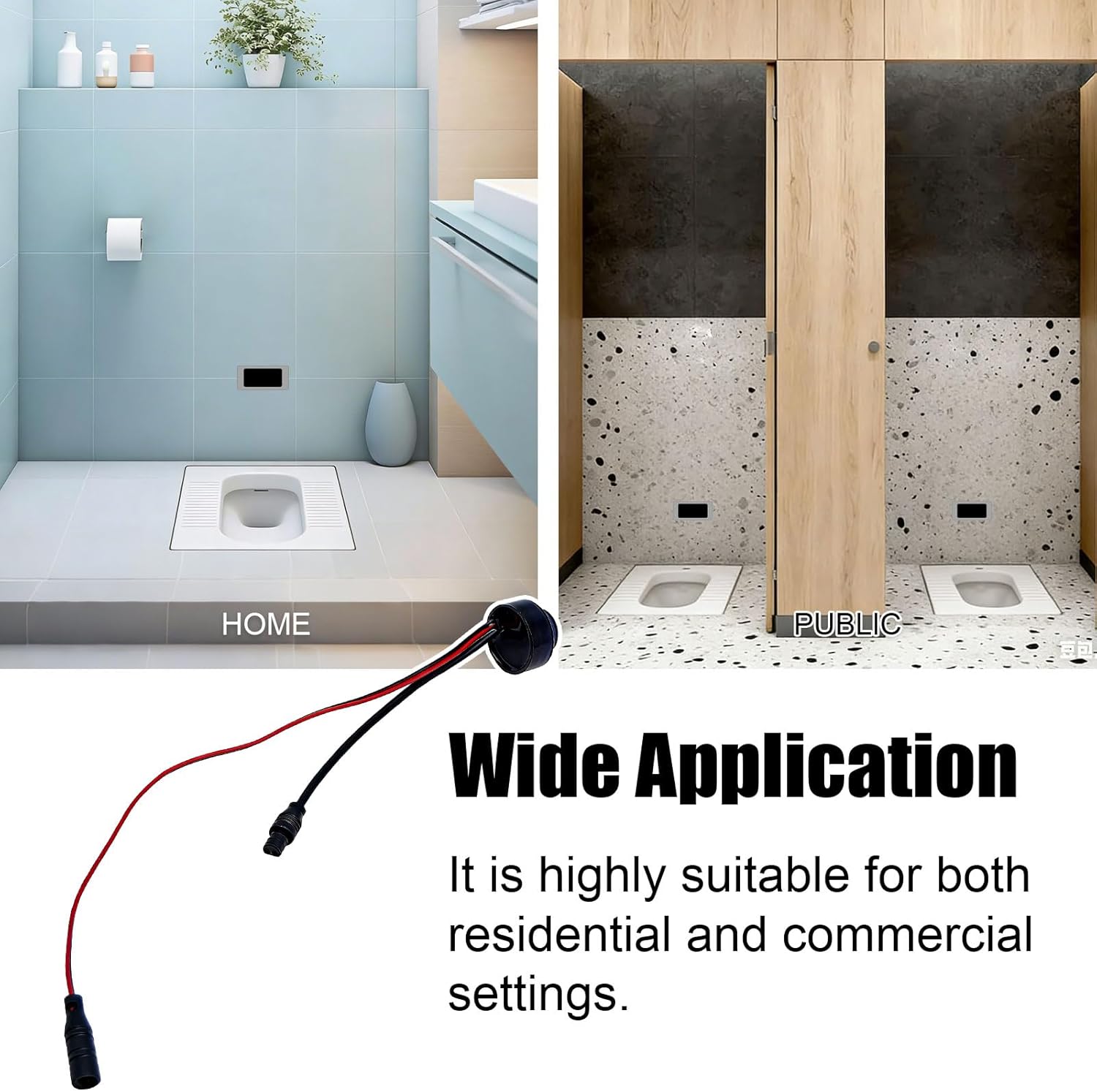 Sensor Unit Replacement Kit for Squat Toilet, Compatible with American Standard M950319-0071600A, Automatic Water Control by Infrared Detection, Circular 6V, WC Sensor Eye Repair Part