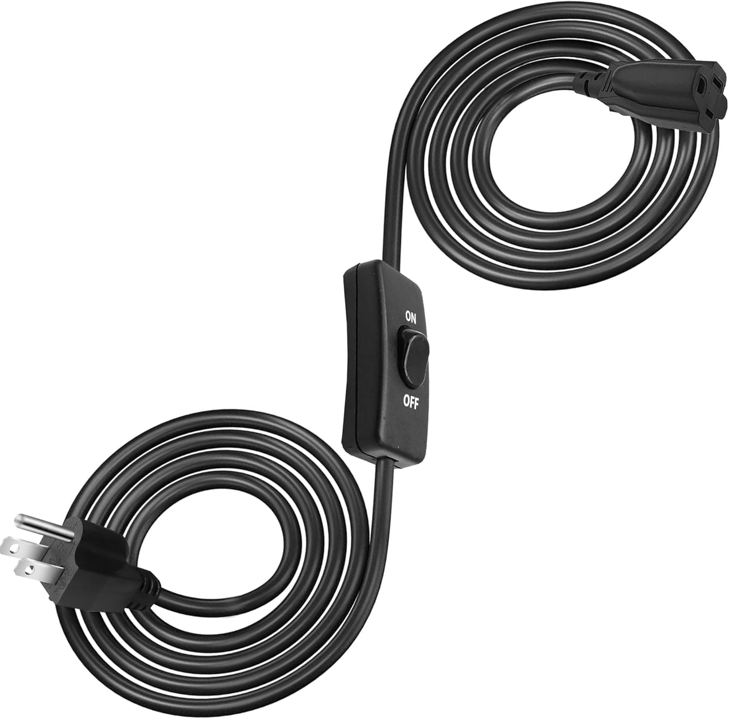 Long Extension Cord with Switch On/Off 3 Prong Grounded Plug Indoor Power Cord 13.1 FT Insulated & Flame Retardant, UL Listed