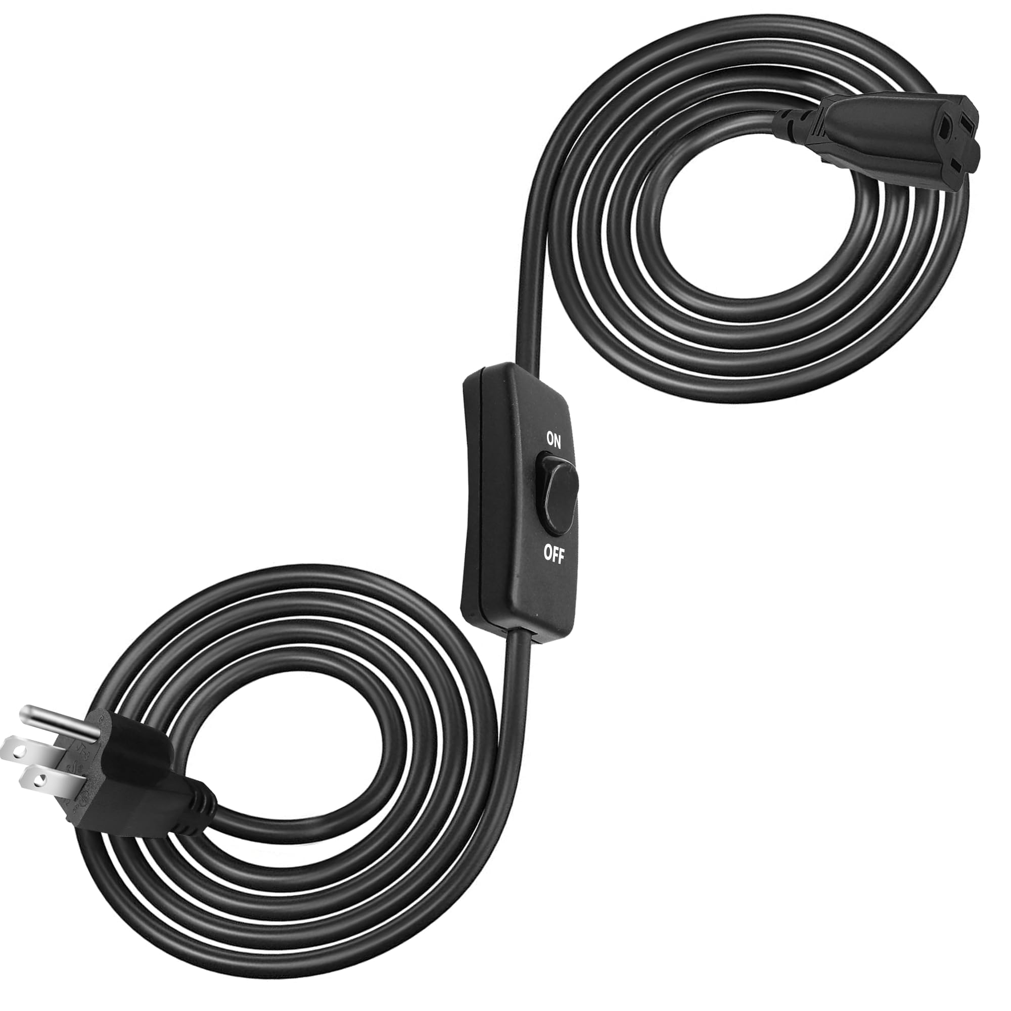 Extension Cord with Switch On/Off 3 Prong Grounded Plug Indoor Power Cord 13.1 FT, UL Listed