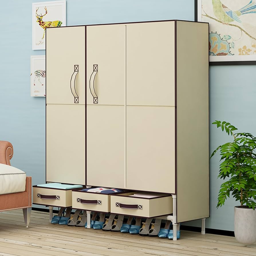 ワードローブ　クローゼット　大容量　衣類収納ラック　ベージュ 楽天市場】公式ワードローブ クローゼット 洋服収納ラック ハンガー