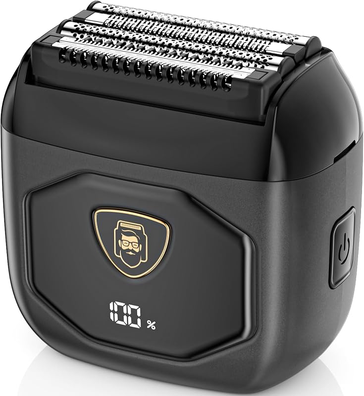 Barbeador elétrico de tela EchoByte com corpo metálico e 4 lâminas flutuantes