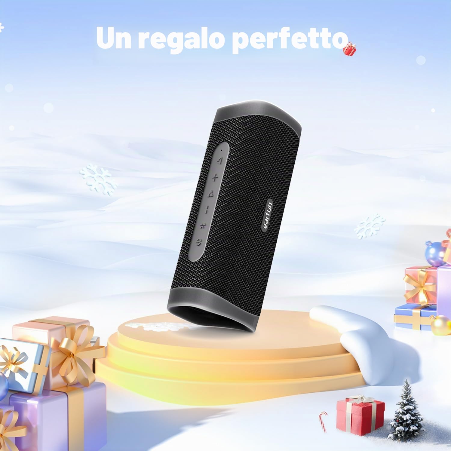 EarFun UBOOM L Cassa Bluetooth Potente Portatile, JumboBass Sound | Suono Stereo 28W, Bassi Potenti con 2 Driver, IP67, Dual Pairing, 16 Ore di Autonomia, per Casa Viaggio e Feste, Nero