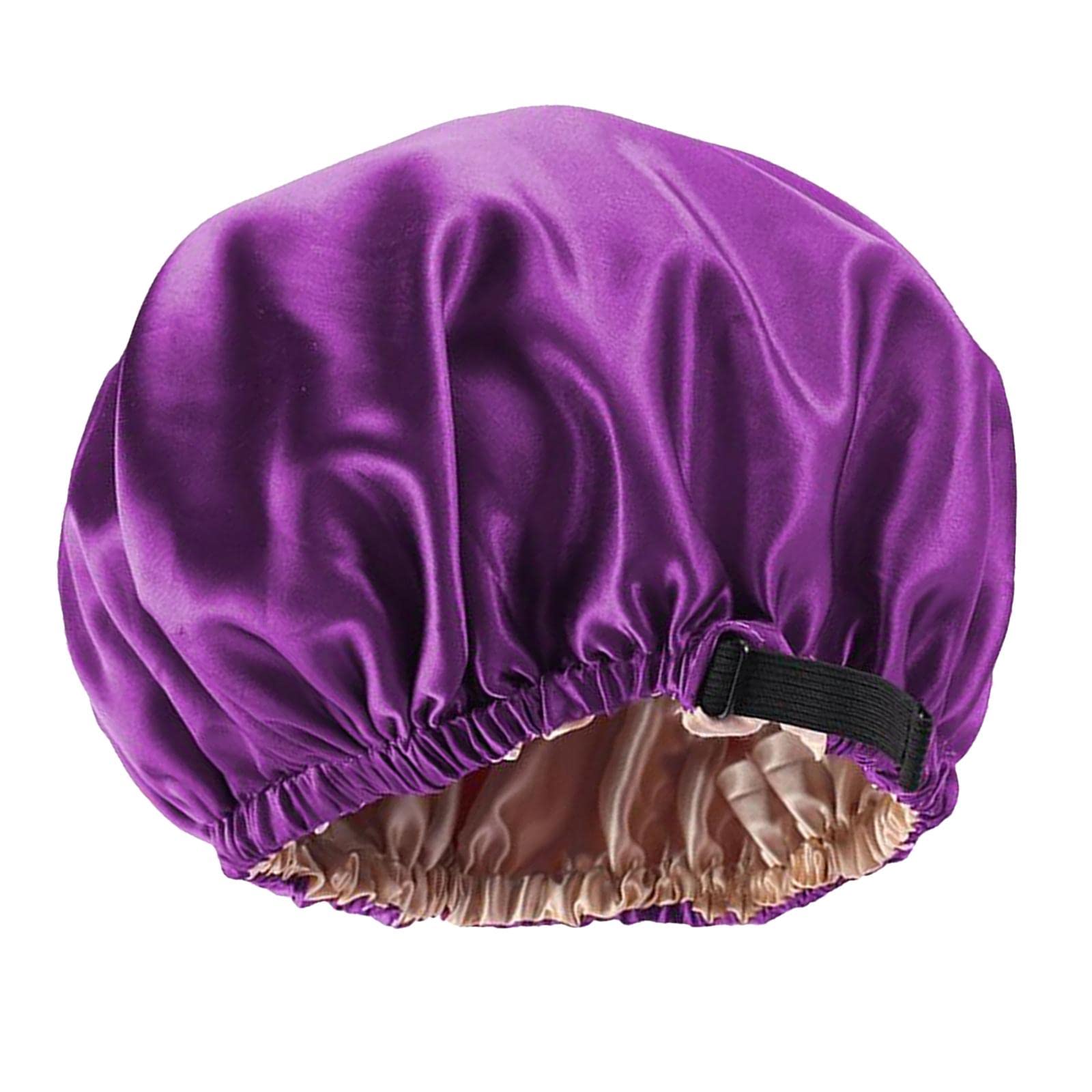 Gorro de satén de seda para dormir de noche para cabello natural rizado morado, Juego de 10 (morado), 8