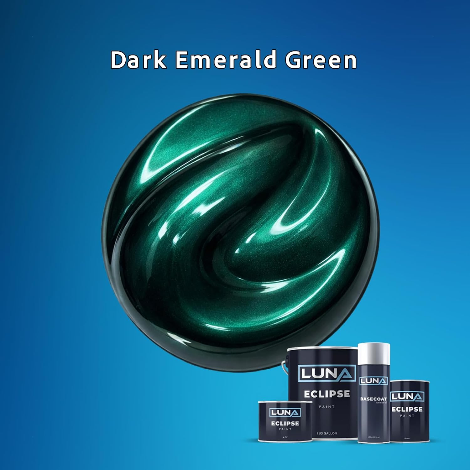 Racing Green OEM+ Metallic Automotive Midcoat Paint (1 Gallon): Ready to Spray Body Paint for Full Vehicle and Large Projects, Use with Primer Basecoat and Clearcoat, Luna Eclipse