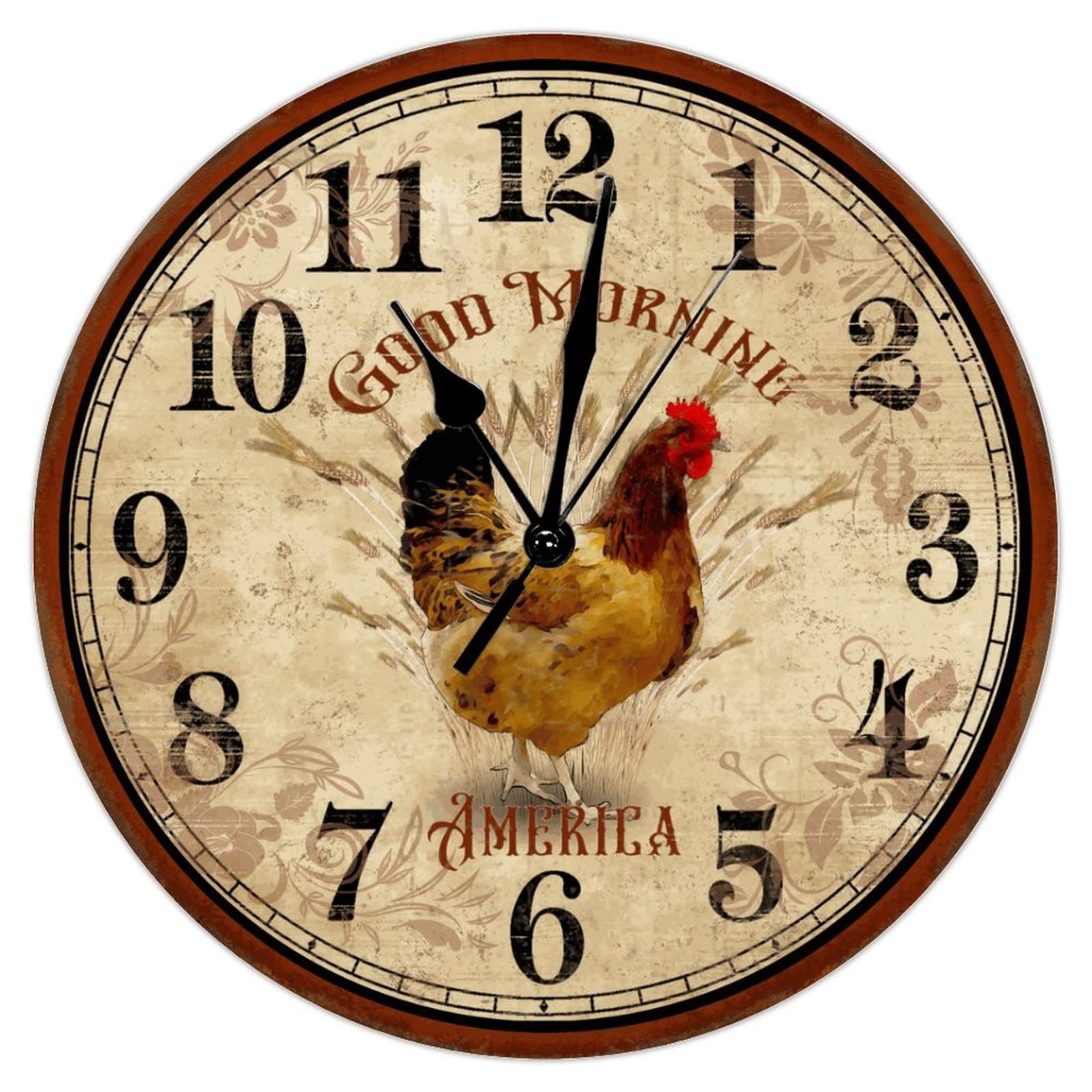 Horloge murale de qualité en bois noble avec mouvement de précision à quartz 38,1 cm