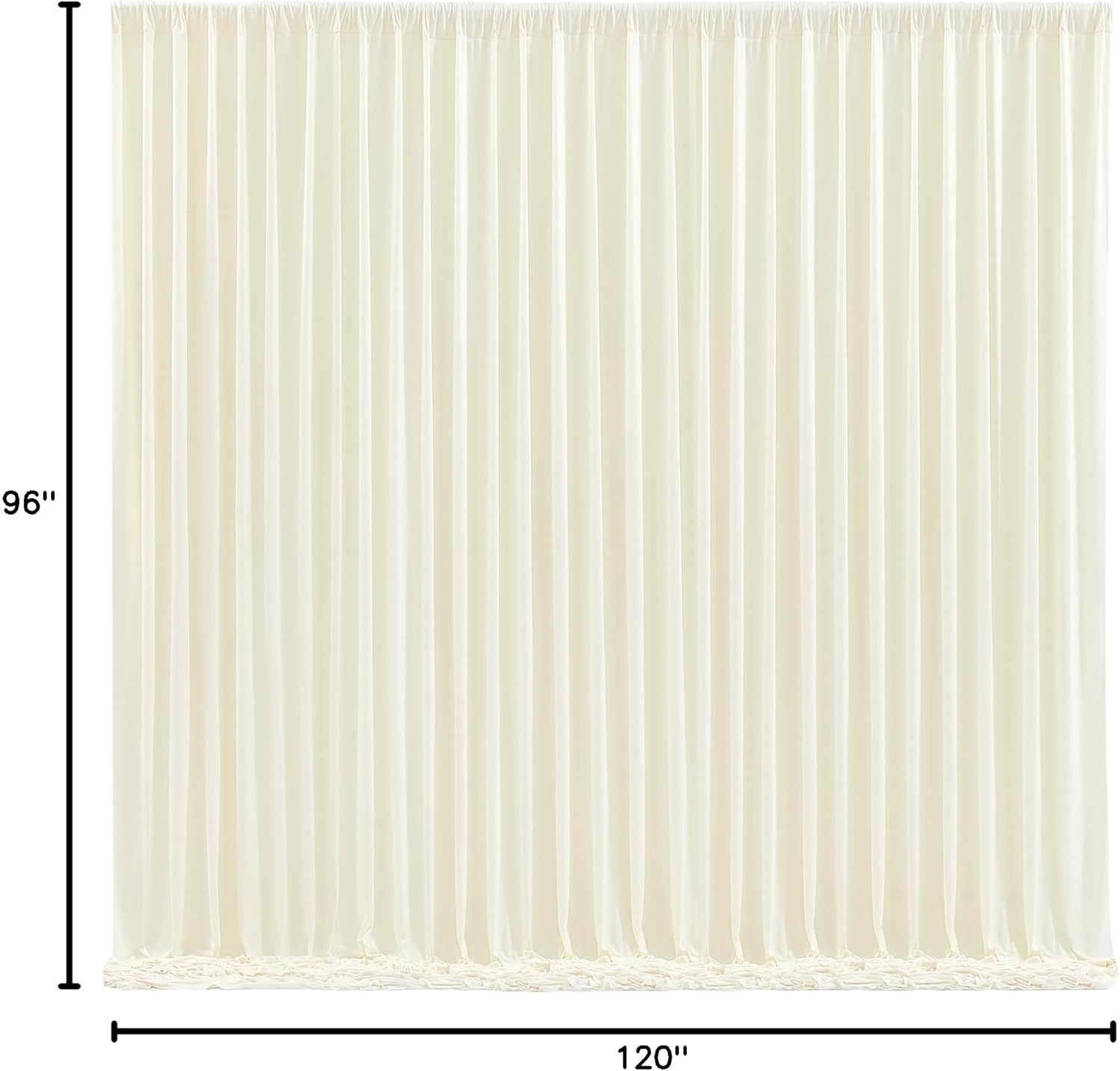 Wish Care Ivory Backdrop Curtains 4 Panels - Wrinkle-Free Polyester Photography Drapes for Wedding, Baby Shower, Birthday Party & More - 16 X10FT (Ivory)