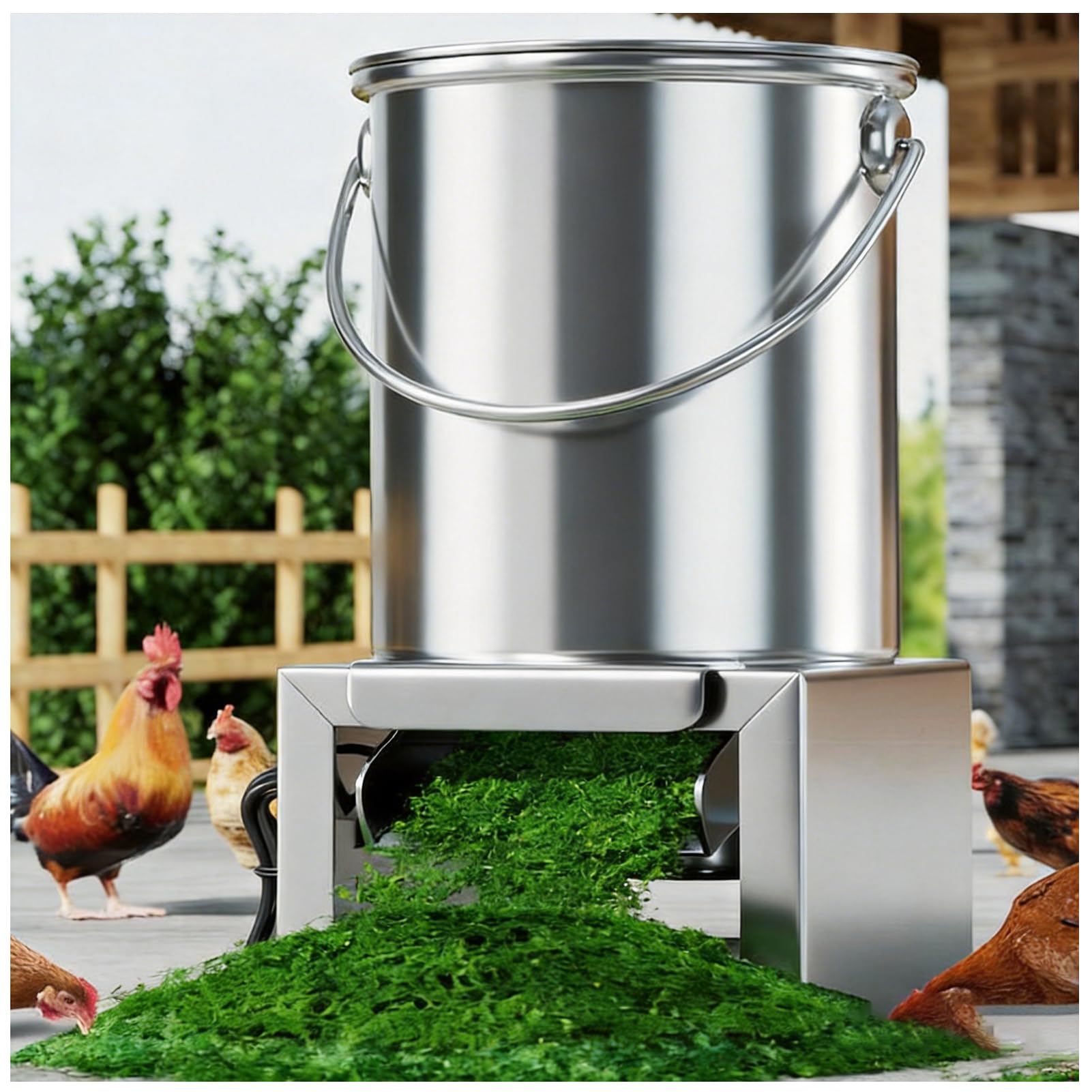 ZTGL Small Household Poultry Feed Processor, 50–120kg/H Output, 1800w Animal Feed Grinder, Electric Commercial Vegetable Chopper, For Poultry And Animal Feed Preparation,1800W