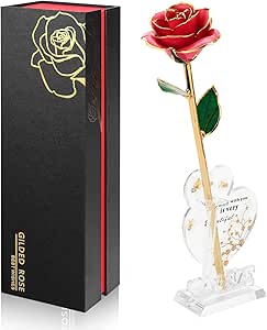 Rosa In Oro 24K Ariceleo | Rosa Vera Placcata Oro | Regalo Romantico Per Lei | Compleanno, San Valentino - Foto 4