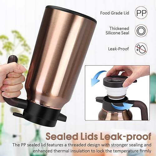 Miniatura 21 de Jarra térmica de café de 68 onzas, jarras de acero inoxidable para líquidos calientes durante 36 horas, jarras de café aisladas para mantener