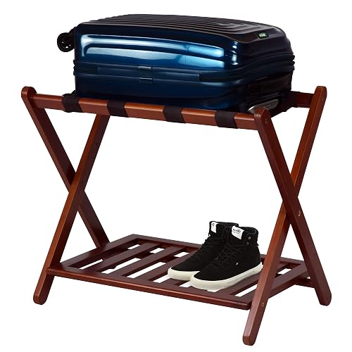 Casual Home Luggage Rack, Walnut