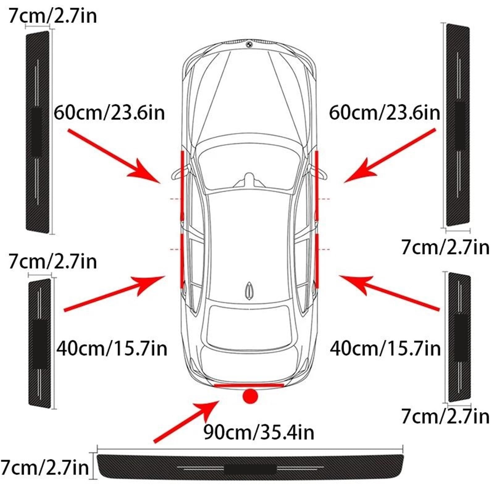 Protector De Umbral Puerta Y Maletero para Peugeot 206 308 307 3008 407 508 Protector de umbral de Puerta(1pcs)