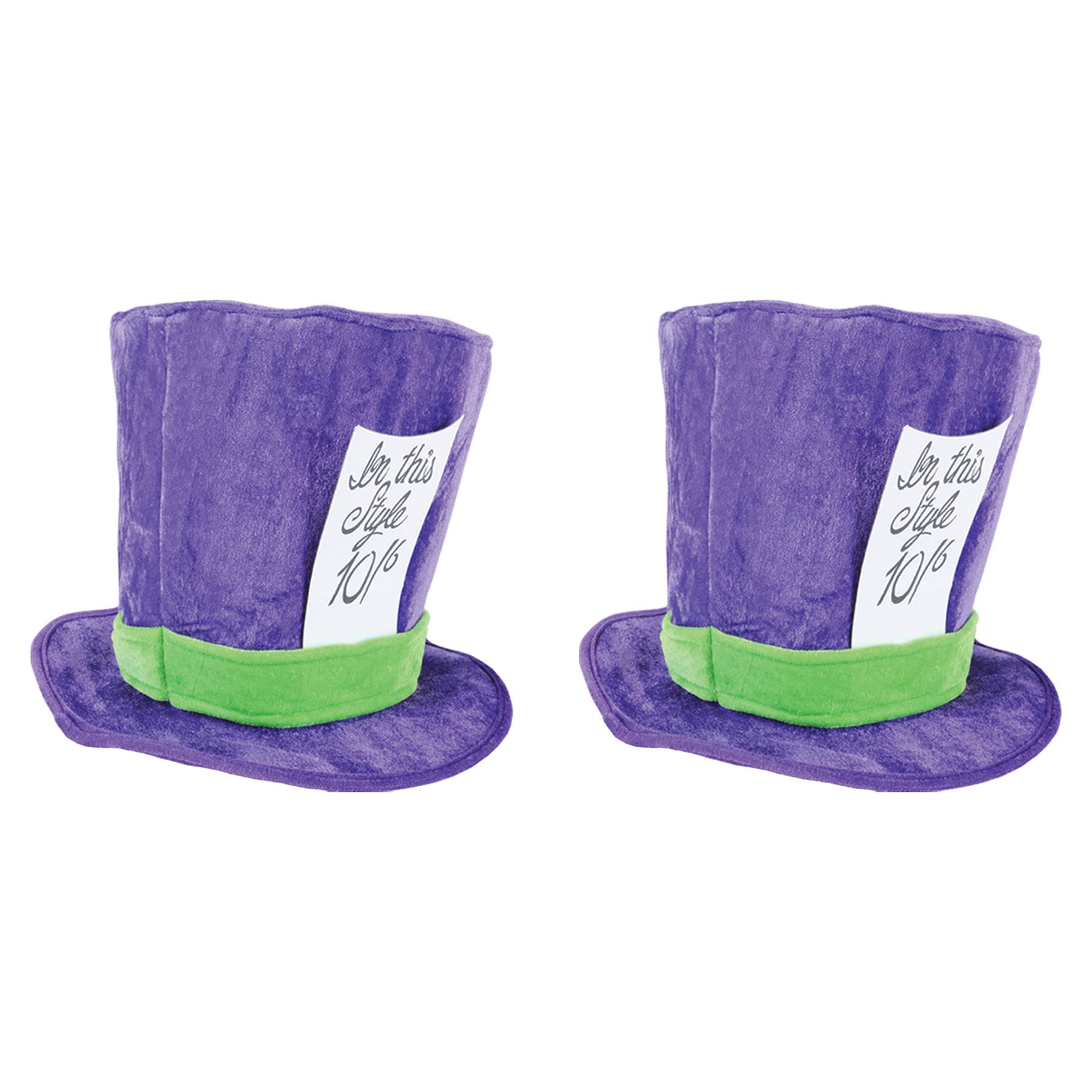 Beistle 2 Piece Plush Mad Hatter Top Hats - Alice In Wonderland Tea Party Costume Accessory, Celebrating With You Since 1900