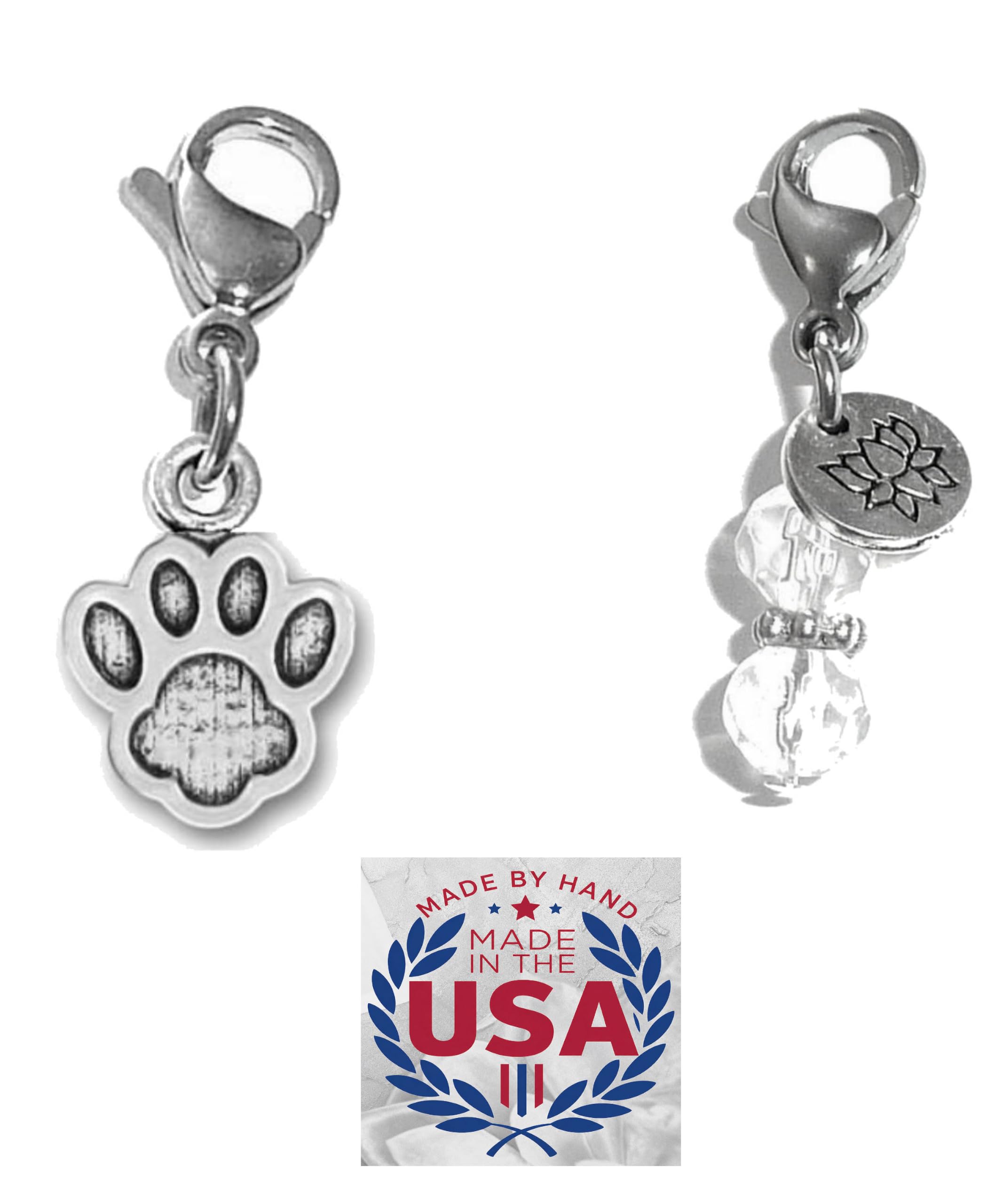 Hidden Hollow Beads Clip On Charm for Purse, Handbag, Keychain, Zipper Pull, Backpack, Jewelry Accessory, USA