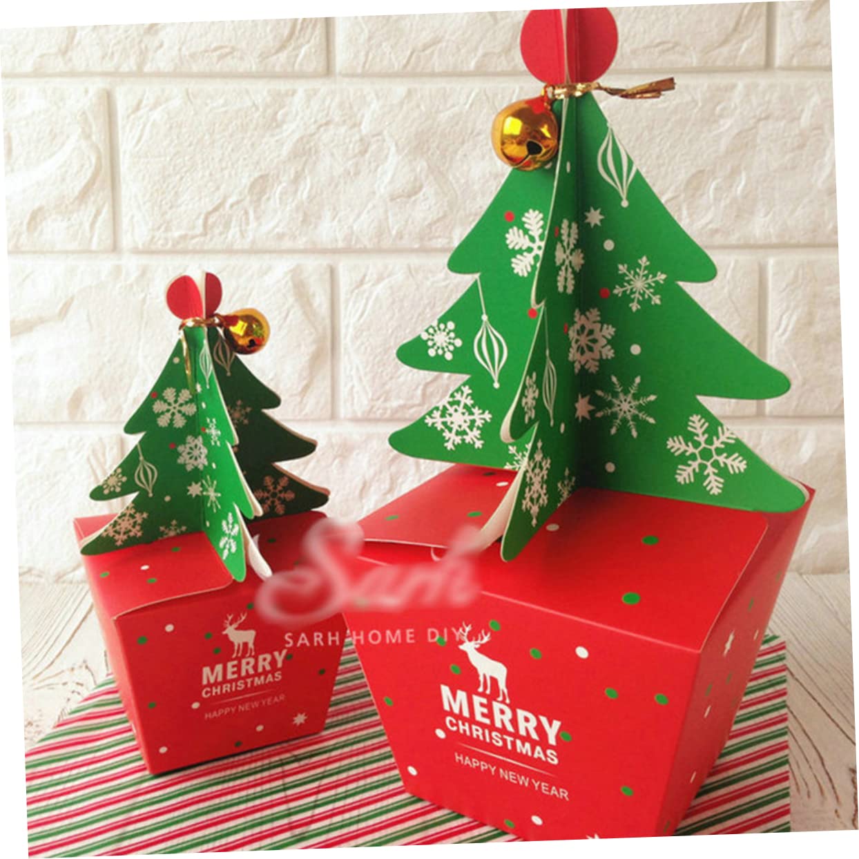 KOMBIUDA 3 Juegos de Cajas de Dulces Navideñas Resistentes Soportes de Papel para Envolver Y Decoraciones de Fiesta Unidades X 3