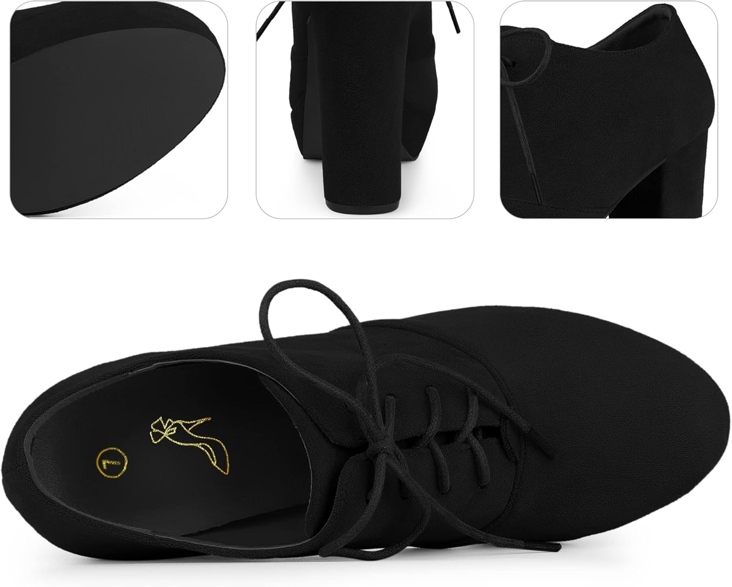 Perphy Women's Platform Chunky Heel Lace Up Ankle Booties - Image 4