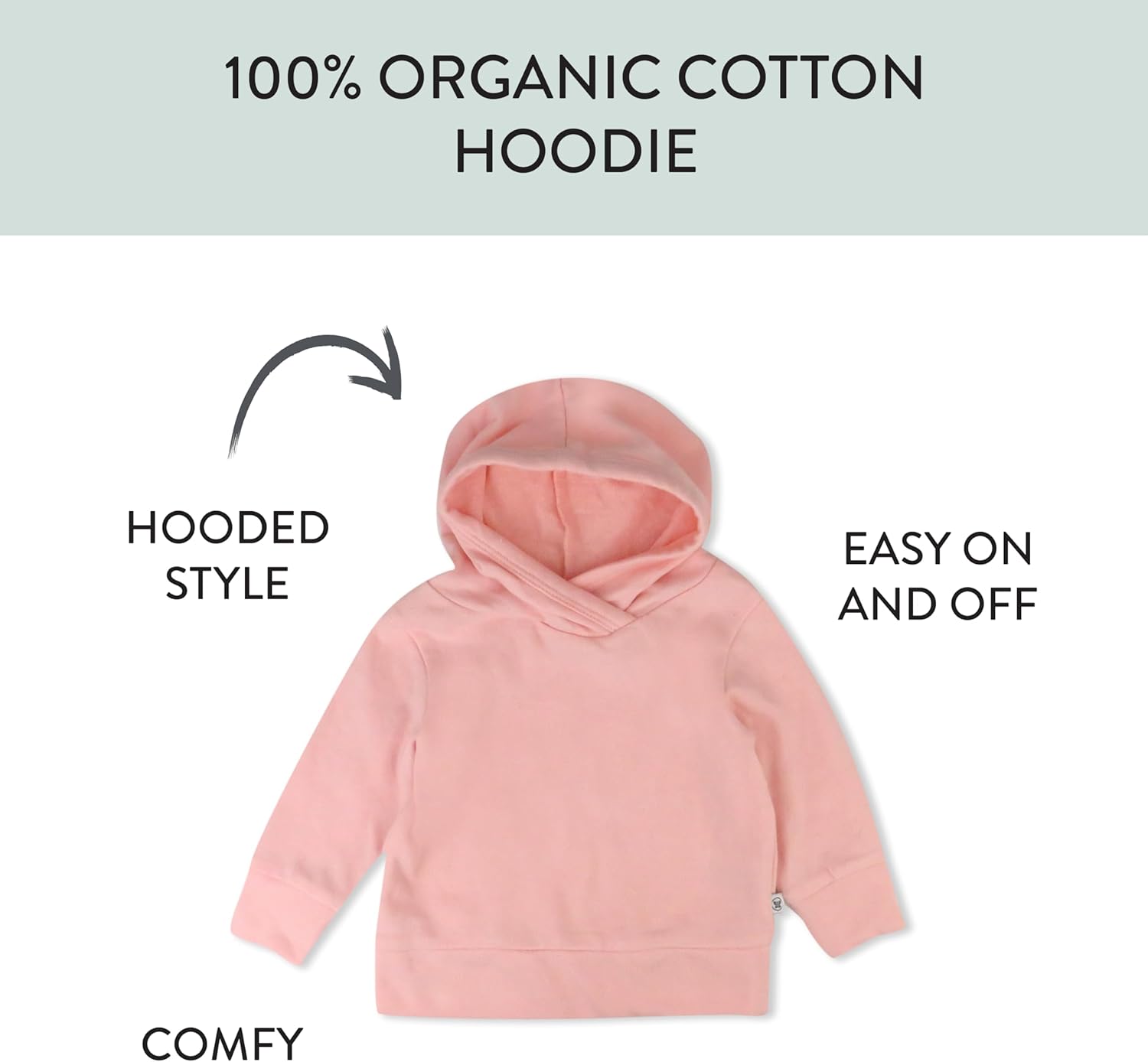 HonestBaby unisex-baby Baby Terry Hoodie 100% Organic Cotton for Toddler, Baby Boys, Girls - Image 3
