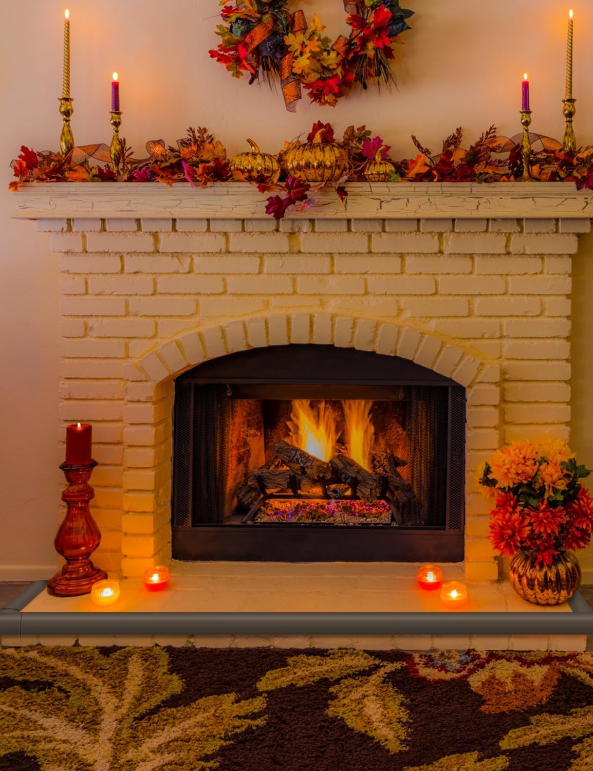 Foam Corner Protector for The Fireplace Hearths Edge and Corner Guard, with Retardant Materials Foam Safety Bumpers, Baby Proofing Safety Corner Protectors (Black)