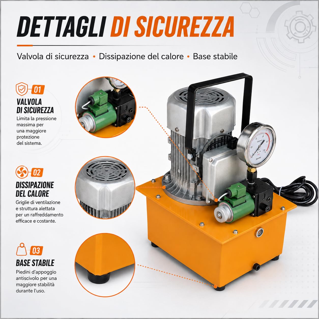 Pompe hydraulique électrique 1400 tr/min avec réservoir de carburant de 7 l, 750 W 220 V, pompe électrohydraulique, 2-70 Mpa électrovanne (vert)