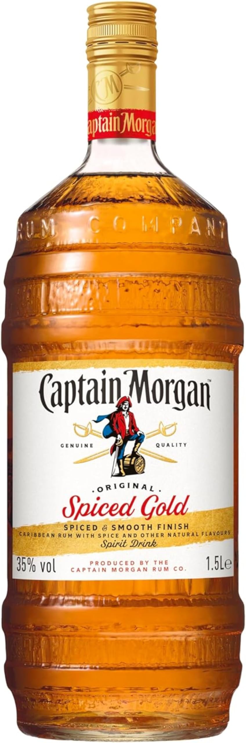 Captain Morgan Original Spiced Gold, Blended Rum, Karibischer Geschmack, Spirituouse, CMOSG, 35% Vol, 1500ml Einzelflasche